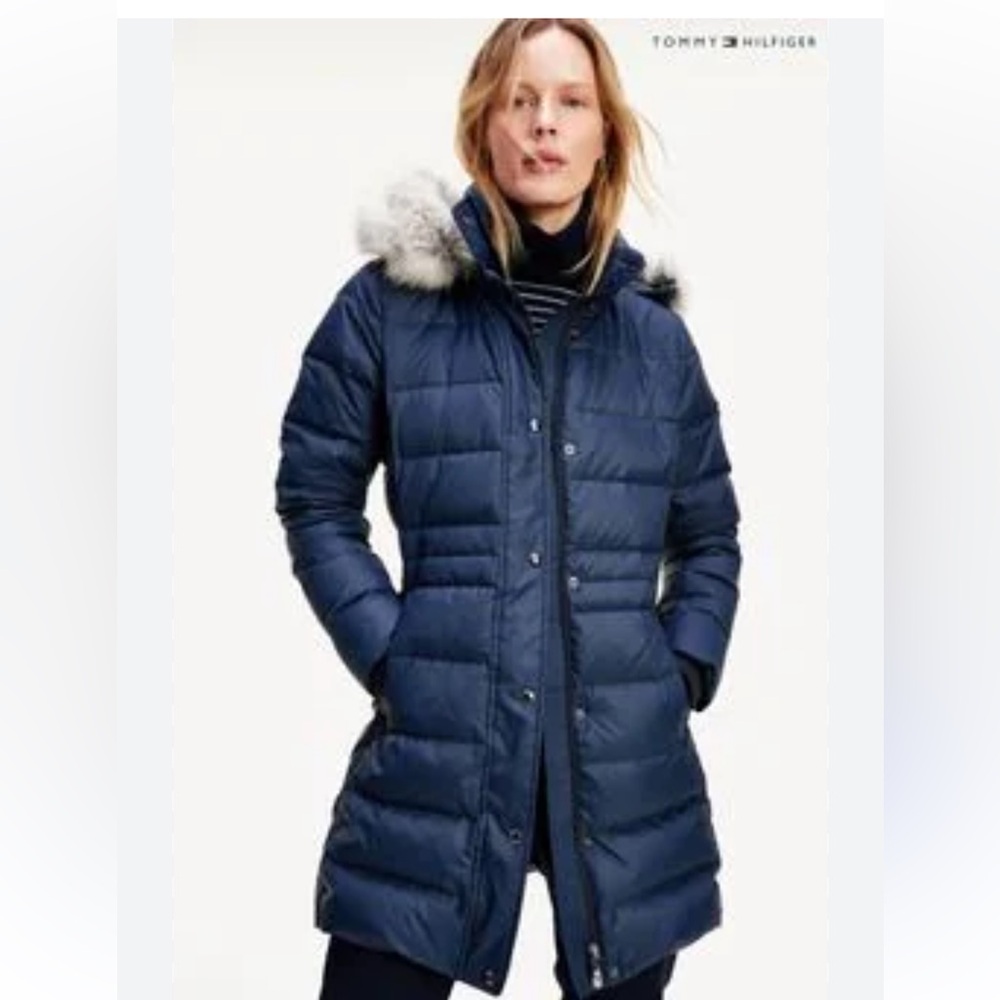 Tommy Hilfiger Women's Blue Puffer Coat